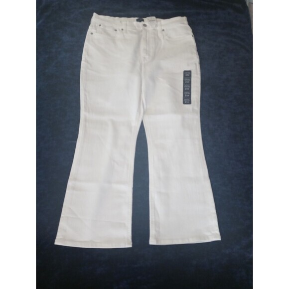 J.Crew Petite High Rise Flare Crop Jeans White  Signature Stretch Size 31P NWT - Picture 4 of 11